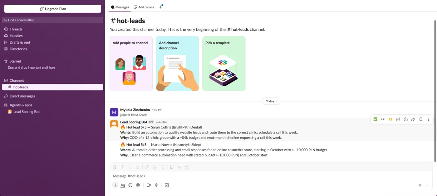 AI Lead Scoring Automation: n8n + OpenAI + Google Sheets + Slack